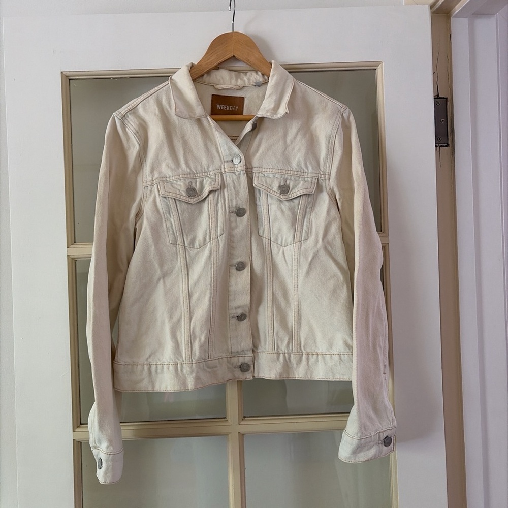Weekday cream denim jacket